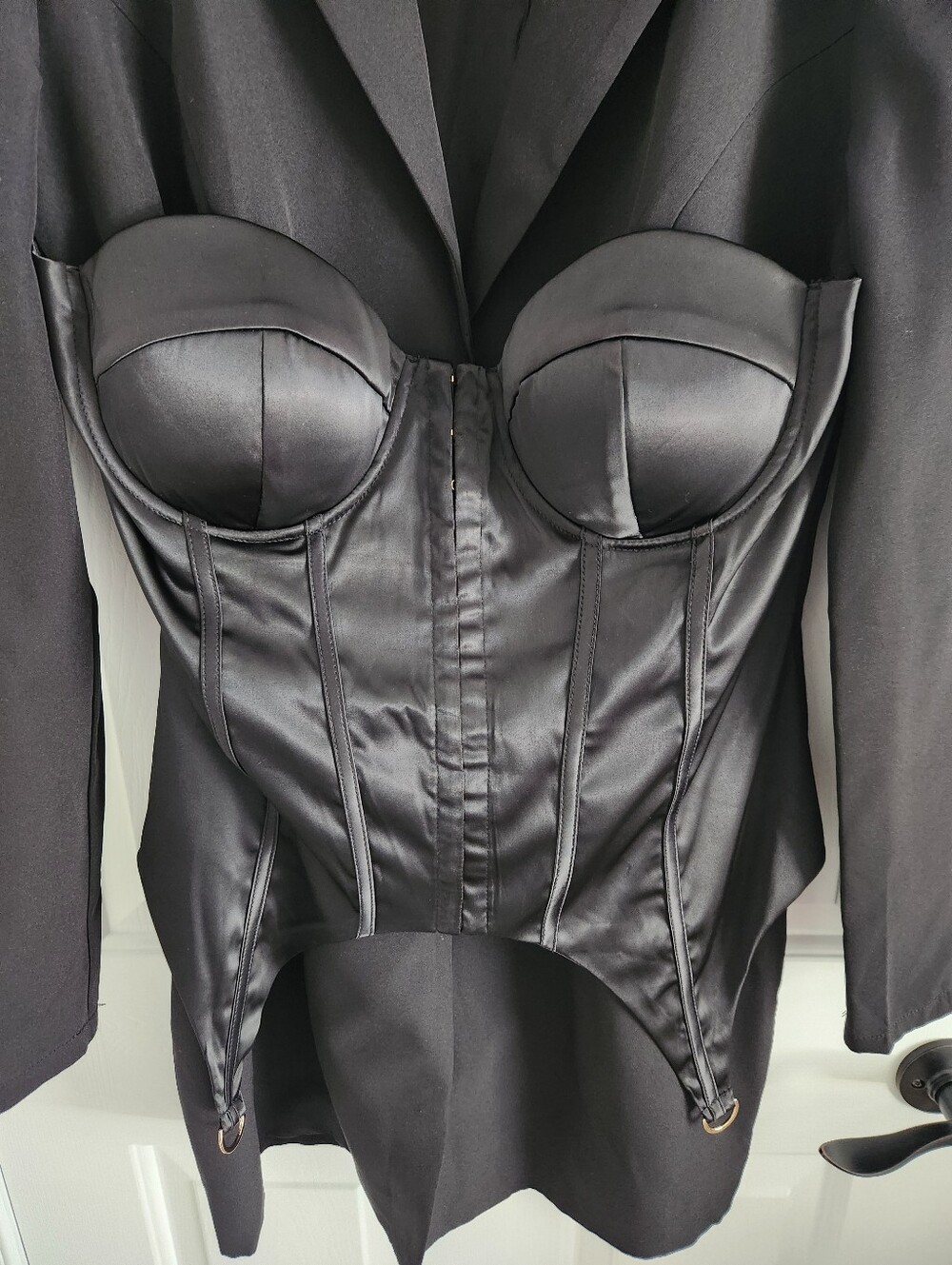ICCON Black Women's Tailored Corset Blazer Size Medium - Picture 4 of 11